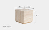 Illyria Travertine Square Side Table