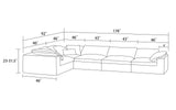 Zephyrus 5pc Modern Motion Sectional Sofa